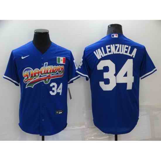 Men Los Angeles Dodgers #34 Toro Valenzuela Royal Stitched Baseball jersey->los angeles dodgers->MLB Jersey