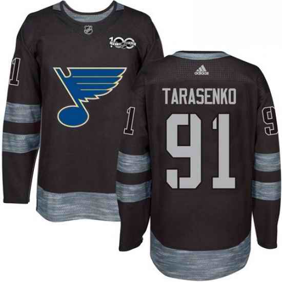 Mens Adidas St Louis Blues #91 Vladimir Tarasenko Authentic Black 1917 2017 100th Anniversary NHL Jersey->women nfl jersey->Women Jersey