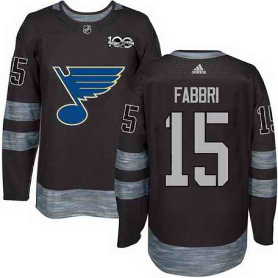 Blues #15 Robby Fabbri Black 1917 2017 100th Anniversary Stitched NHL Jersey->youth nhl jersey->Youth Jersey