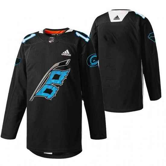 Men Carolina Hurricanes Blank 2022 Black Warm Up Stitched Jersey->carolina hurricanes->NHL Jersey