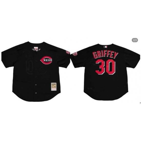 Men Cincinnati Reds #30 Ken Griffey Black Alternate Cool Base MLB Jersey->women mlb jersey->Women Jersey