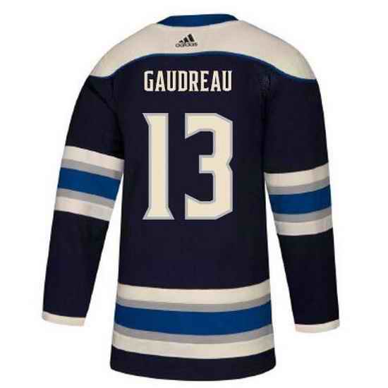 Men Adidas Columbus Blue Jackets #13 Johnny Gaudreau Premier Navy Blue Alternate NHL Jersey->youth nhl jersey->Youth Jersey