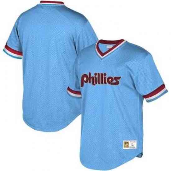 Men Philadelphia Phillies Blank Throwback Jersey Light Blue->atlanta hawks->NBA Jersey