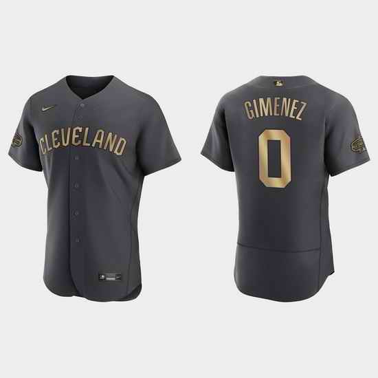 Men Andres Gimenez Guardians 2022 Mlb All Star Game Authentic Charcoal Jersey->2022 all star->MLB Jersey
