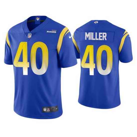 Men Los Angeles Rams #40 Von Miller 2021 Royal Vapor Untouchable Limited Stitched Football Jersey->miami dolphins->NFL Jersey