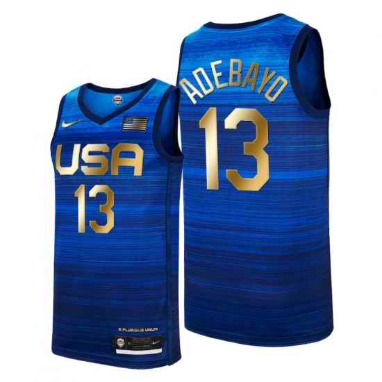 USA Dream Team #13 Bam Adebayo 2021 Tokyo Olymipcs Nike Basketball Jersey Blue->->