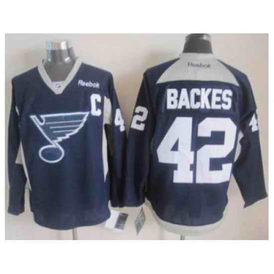 St.Louis Blues #42 David Backes Navy Blue Practice Stitched NHL Jersey->st.louis blues->NHL Jersey