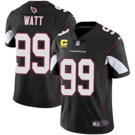 Men Arizona Cardinals 99 J J  Watt 2022 Black With #4 Star C Patch Vapor Untouchable Limited Stitched Jersey->washington commanders->NFL Jersey