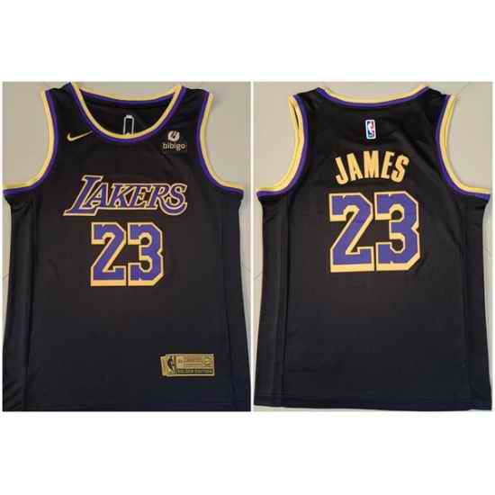 Men Los Angeles Lakers #23 LeBron James Bibigo Black Stitched Basketball Jersey->los angeles lakers->NBA Jersey