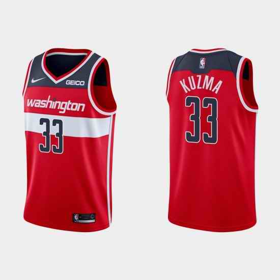 Men Nike Washington Wizards Kyle Kuzm #33 Red Stitched NBA Jersey->washington wizards->NBA Jersey