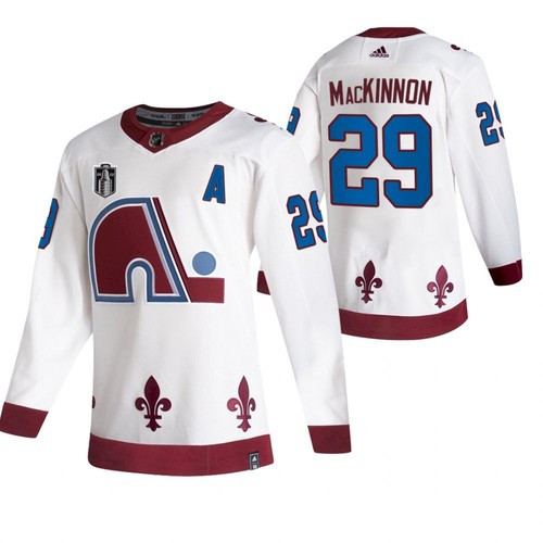 Men's Colorado Avalanche #29 Nathan MacKinnon White 2022 Stanley Cup Final Patch Reverse Retro Stitched Jersey->colorado avalanche->NHL Jersey