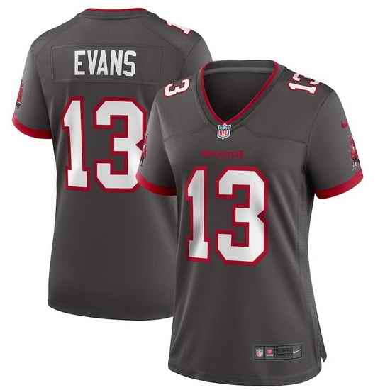 Women Tampa Bay Buccaneers #13 Mike Evans Nike Pewter Alternate Vapor Limited Jersey->women nfl jersey->Women Jersey