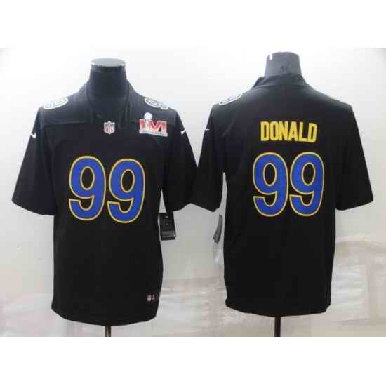 Nike Los Angeles Rams #99 Aaron Donald Black 2022 Super Bowl LVI Vapor Limited Jersey->los angeles rams->NFL Jersey