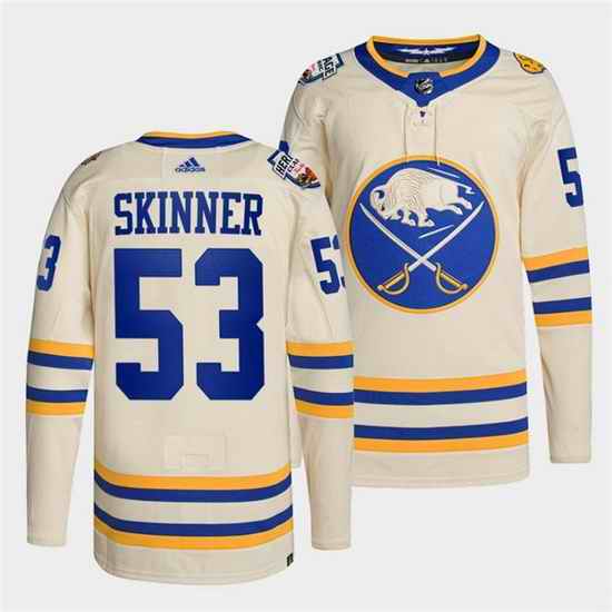 Men Buffalo Sabres #53 Jeff Skinner 2022 Cream Heritage Classic Stitched jersey->buffalo sabres->NHL Jersey