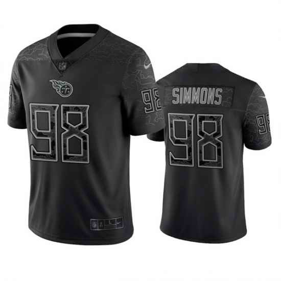 Men Tennessee Titans #98 Jeffery Simmons Black Reflective Limited Stitched Football Jersey->san francisco 49ers->NFL Jersey