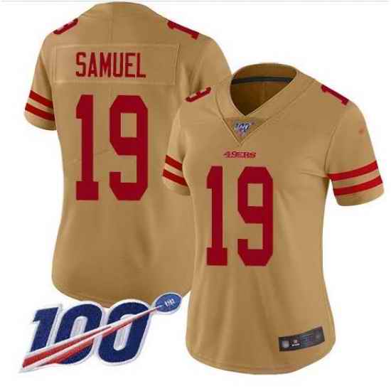 Women San Francisco 49ers #19 Deebo Samuel Gold Inverted Limited Jersey->las vegas raiders->NFL Jersey