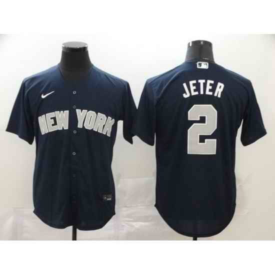 Men New York Yankees #2 Derek Jeter Navy Cool Base Stitched jersey->new york yankees->MLB Jersey