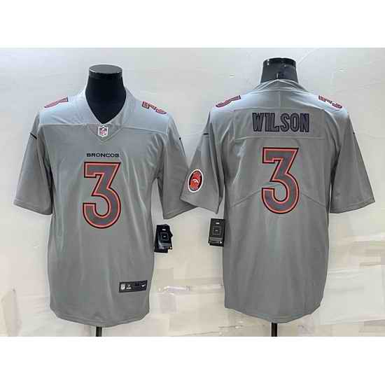 Men Denver Broncos #3 Russell Wilson Grey Atmosphere Fashion Stitched Jersey->dallas cowboys->NFL Jersey