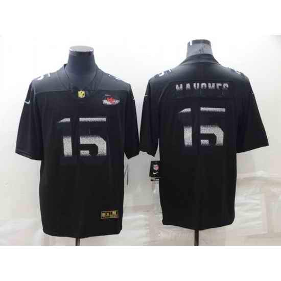 Men Kansas City Chiefs #15 Patrick Mahomes Black Shadow Stitched Jersey->atlanta falcons->NFL Jersey