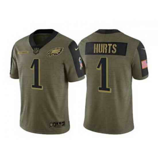 Men Women Youth Toddler Philadelphia Eagles Custom 2021 Olive Salute To Service Limited Jersey->customized nfl jersey->Custom Jersey