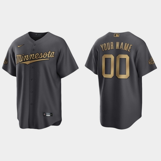 Men Women Youth Custom Minnesota Twins 2022 Mlb All Star Game Charcoal Replica Jersey->customized mlb jersey->Custom Jersey