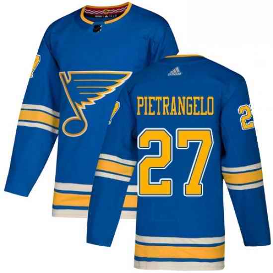 Mens Adidas St Louis Blues #27 Alex Pietrangelo Blue Alternate Authentic Stitched NHL Jersey->st.louis blues->NHL Jersey