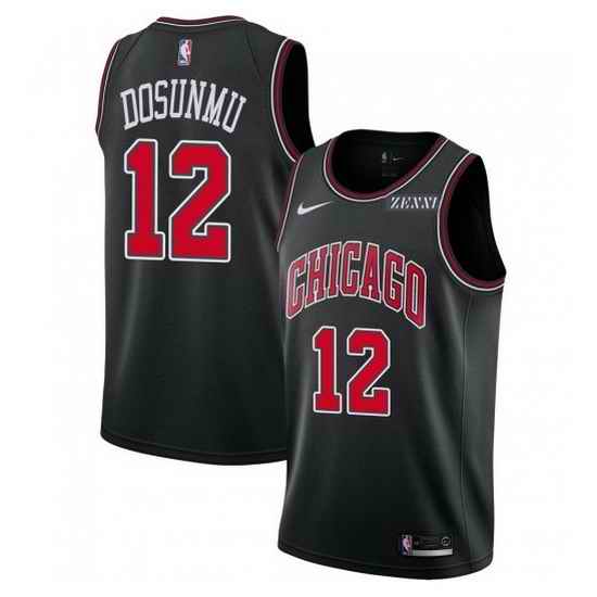 Men Chicago Bulls #12 Ayo Dosunmu Black Stitched Basketball Jersey->dallas mavericks->NBA Jersey