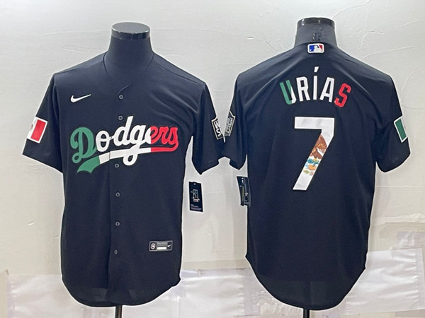 Men's Los Angeles Dodgers #7 Julio Urias Black Mexico Cool Base Stitched Baseball Jersey->atlanta braves->MLB Jersey