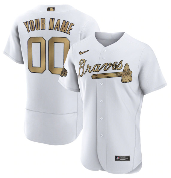 Men's Atlanta Braves Active Player Custom White 2022 All-Star Flex Base Stitched MLB Jersey->atlanta braves->MLB Jersey