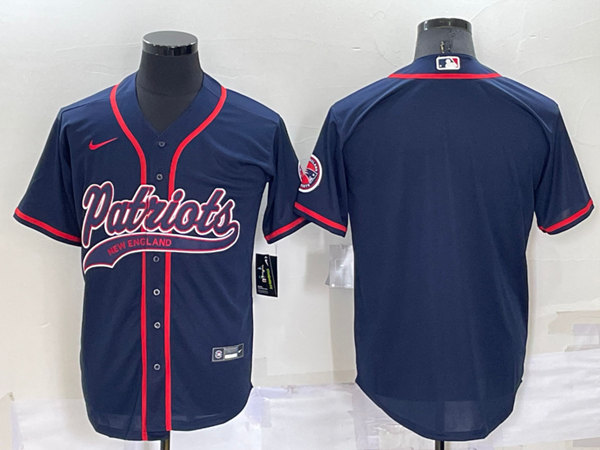 Men's New England Patriots Blank Navy Cool Base Stitched Baseball Jersey->new england patriots->NFL Jersey