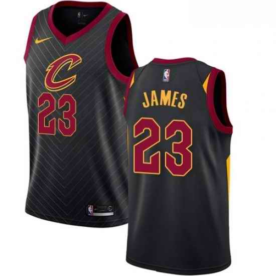 Men Nike Cleveland Cavaliers #23 LeBron James Swingman Black Alternate NBA Jersey Statement Edition->new york knicks->NBA Jersey