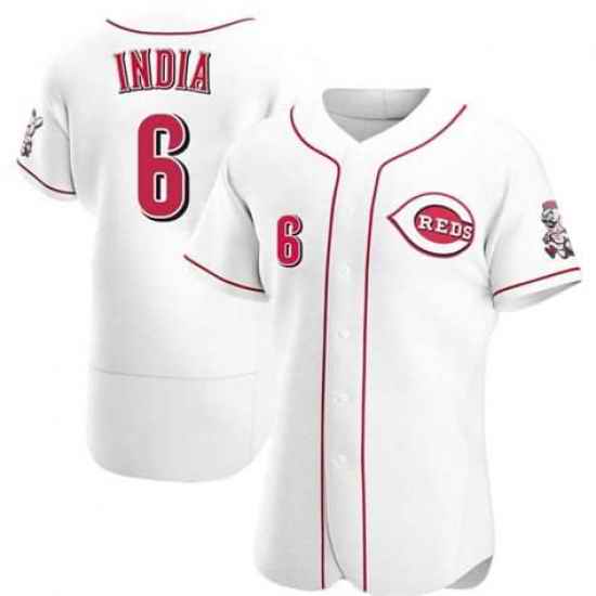Men Cincinnati Reds #6 Jonathan India White Flex Base Stitched Jersey->cincinnati reds->MLB Jersey