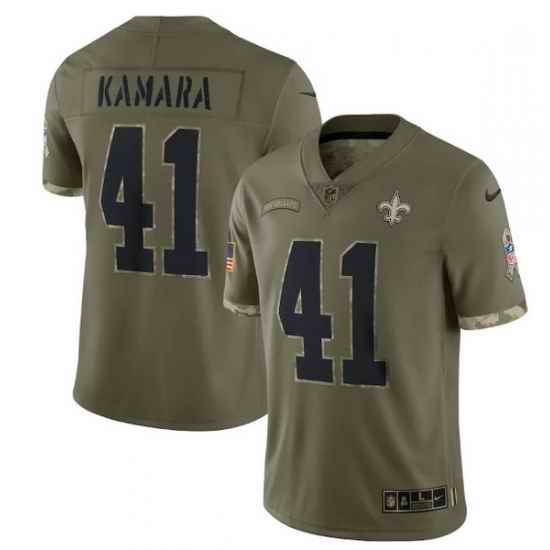 Men New Orleans Saints  #41 Alvin Kamara Olive 2022 Salute To Service Limited Stitched Jersey->tennessee titans->NFL Jersey