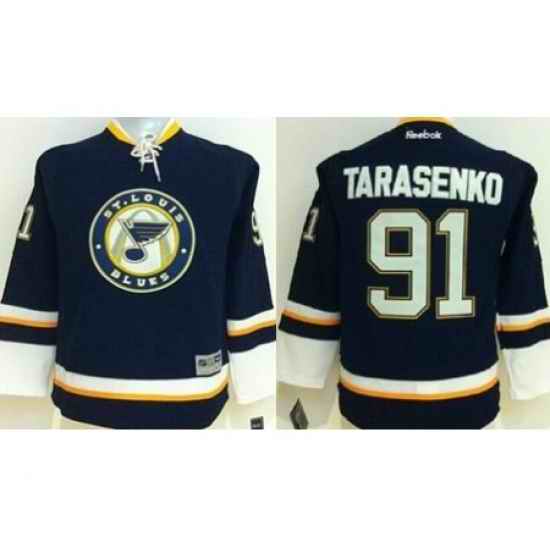 Youth St. Louis Blues #91 Vladimir Tarasenko Navy Blue Alternate Stitched NHL jersey->youth nhl jersey->Youth Jersey
