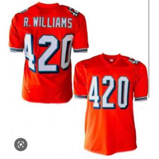 Miami Dolphins Ricky Williams Orange Pro Style Orange Stitched Jersey->san francisco 49ers->NFL Jersey