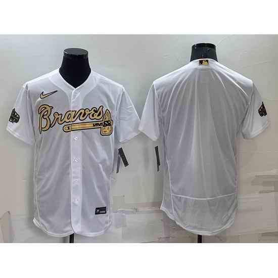 Men Atlanta Braves Blank 2022 All Star White Flex Base Stitched Baseball Jersey->2022 all star->MLB Jersey