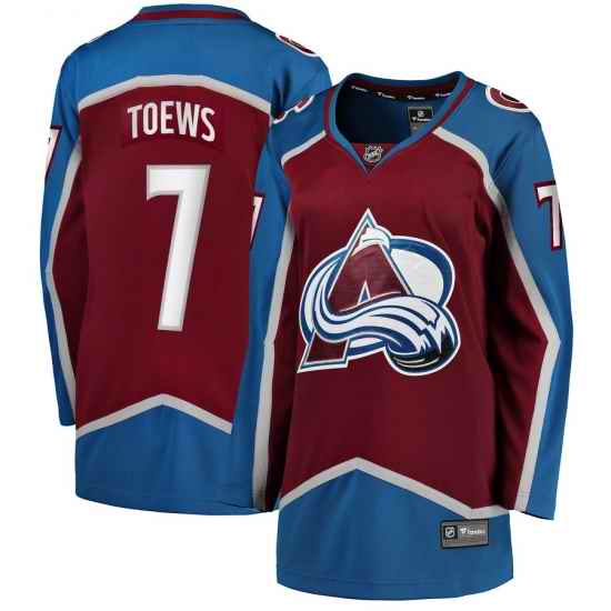 Womens Adidas Colorado Avalanche7 Devon Toews Burgundy Home Authentic Stitched NHL Jersey->women nhl jersey->Women Jersey