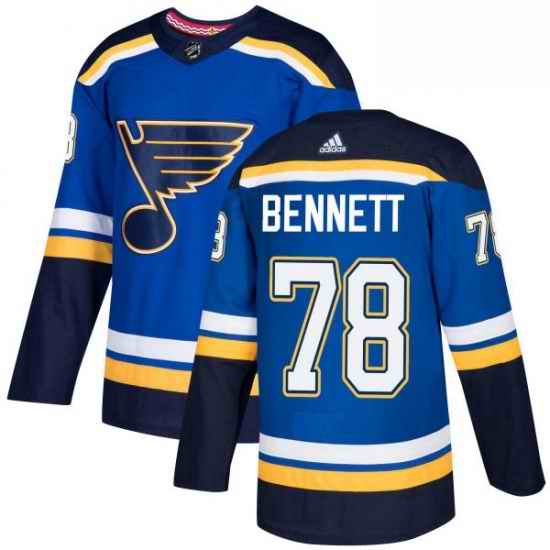 Mens Adidas St Louis Blues #78 Beau Bennett Authentic Royal Blue Home NHL Jersey->st.louis blues->NHL Jersey