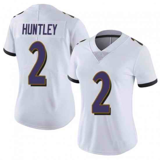 Women Nike Baltimore Ravens #2 Tyler Huntley White Vapor Untouchable Limited Jersey->women nfl jersey->Women Jersey
