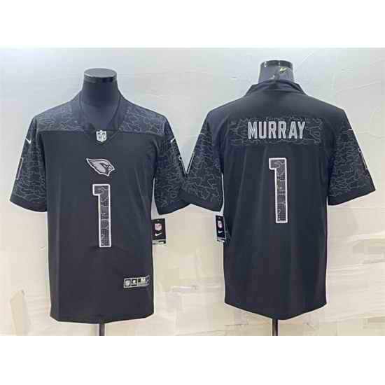 Men Arizona Cardinals #1 Kyler Murray Black Reflective Limited Stitched Football Jersey->arizona cardinals->NFL Jersey