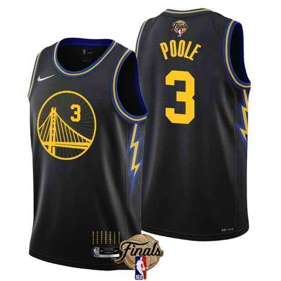 Men Golden State Warriors #3 Jordan Poole 2022 Black NBA Finals Stitched Jersey->golden state warriors->NBA Jersey