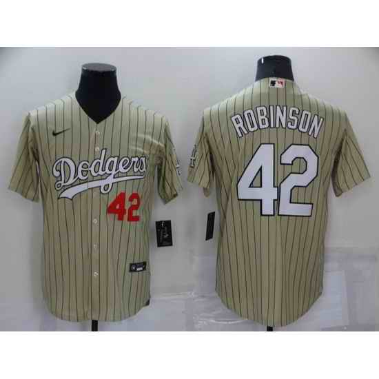 Men Los Angeles Dodgers #42 Jackie Robinson Cream Cool Base Stitched jersey->los angeles dodgers->MLB Jersey