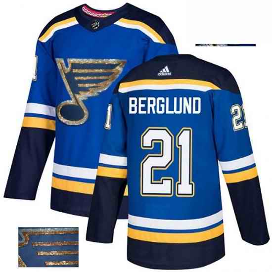 Mens Adidas St Louis Blues #21 Patrik Berglund Authentic Royal Blue Fashion Gold NHL Jersey->st.louis blues->NHL Jersey