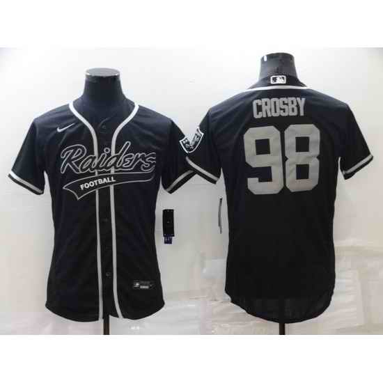 Men Las Vegas Raiders #98 Maxx Crosby Black Flex Base Stitched jersey->los angeles chargers->NFL Jersey