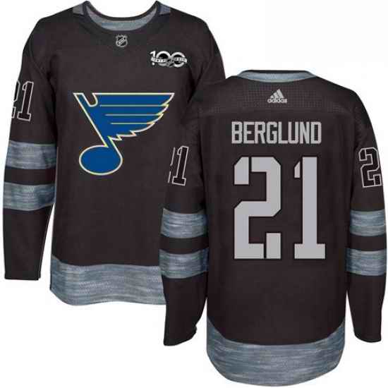Mens Adidas St Louis Blues #21 Patrik Berglund Authentic Black 1917 2017 100th Anniversary NHL Jersey->st.louis blues->NHL Jersey
