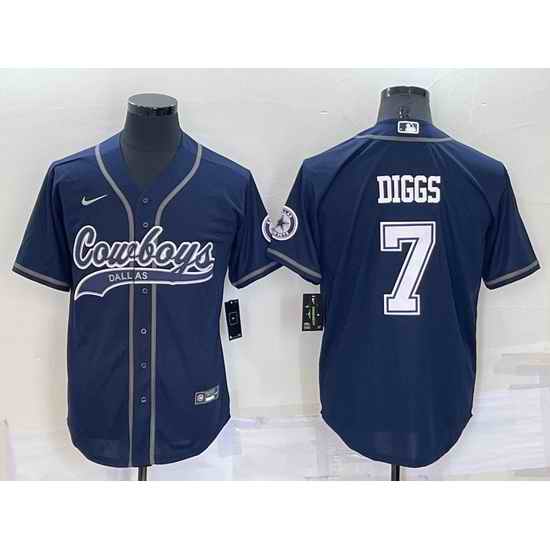 Men Dallas Cowboys #7 Trevon Diggs Navy Cool Base Stitched Baseball Jersey->cleveland browns->NFL Jersey