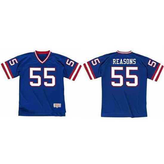 Men New York Giants #55 Gary Reasons Blue Stitched jersey->new orleans saints->NFL Jersey