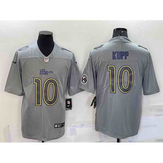 Men Los Angeles Rams #10 Cooper Kupp Grey With Patch Atmosphere Fashion Stitched Jersey->los angeles rams->NFL Jersey