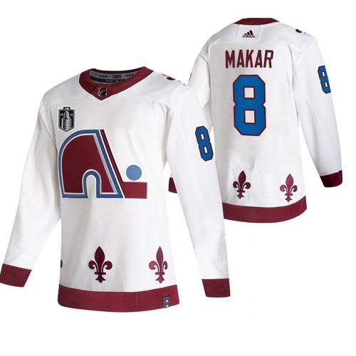 Men's Colorado Avalanche #8 Cale Makar White 2022 Stanley Cup Final Patch Reverse Retro Stitched Jersey->colorado avalanche->NHL Jersey