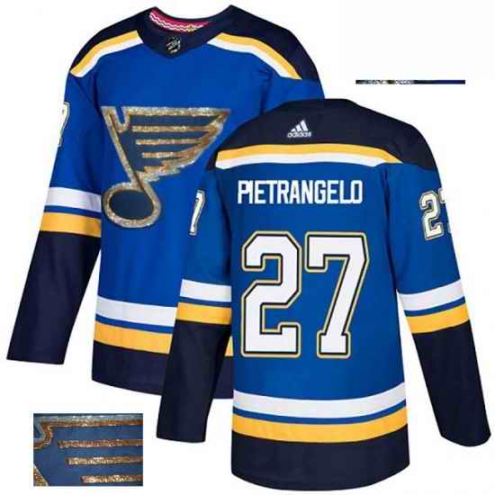 Mens Adidas St Louis Blues #27 Alex Pietrangelo Authentic Royal Blue Fashion Gold NHL Jersey->st.louis blues->NHL Jersey